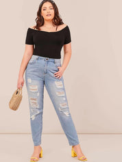 KOTTY Women Off-Shoulder Short Sleeve Top