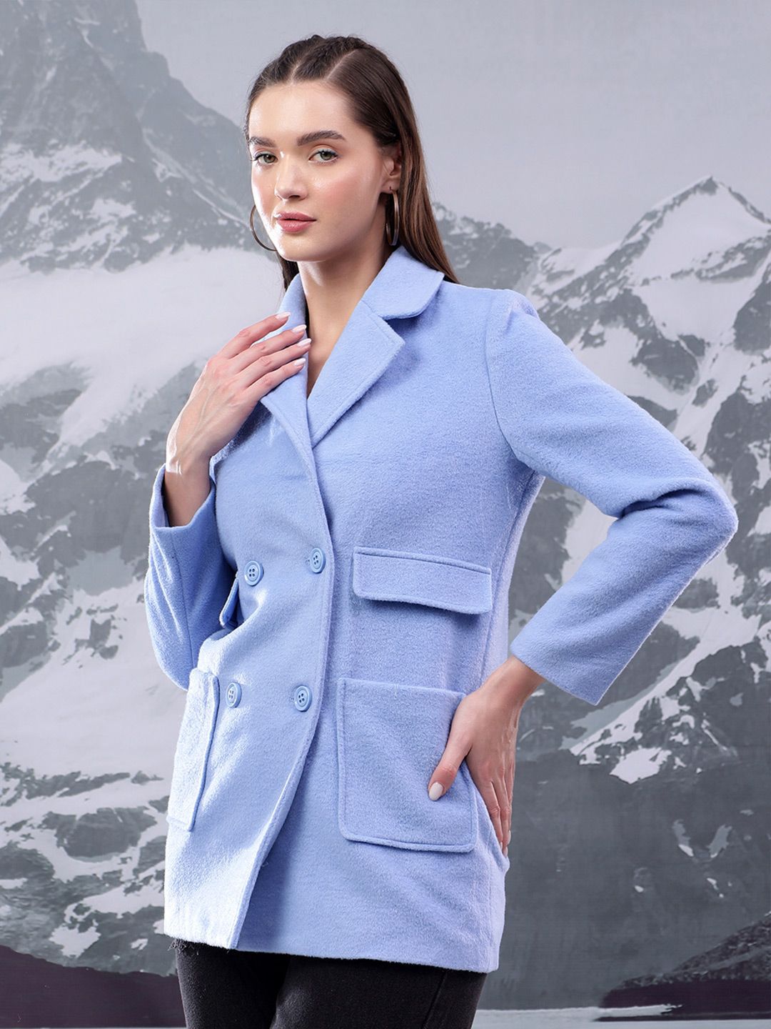 Kotty Women Notched Lapel Single-Breasted Overcoat