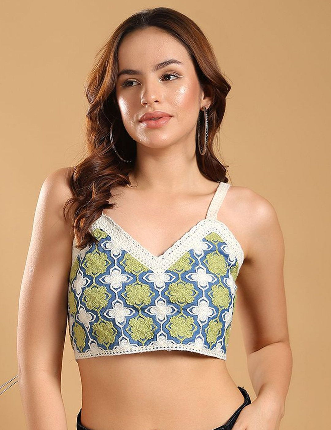 Kotty Embellished Cotton Crop Top