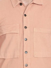 Kotty Men Spread Collar Solid Denim Tailored Jacket