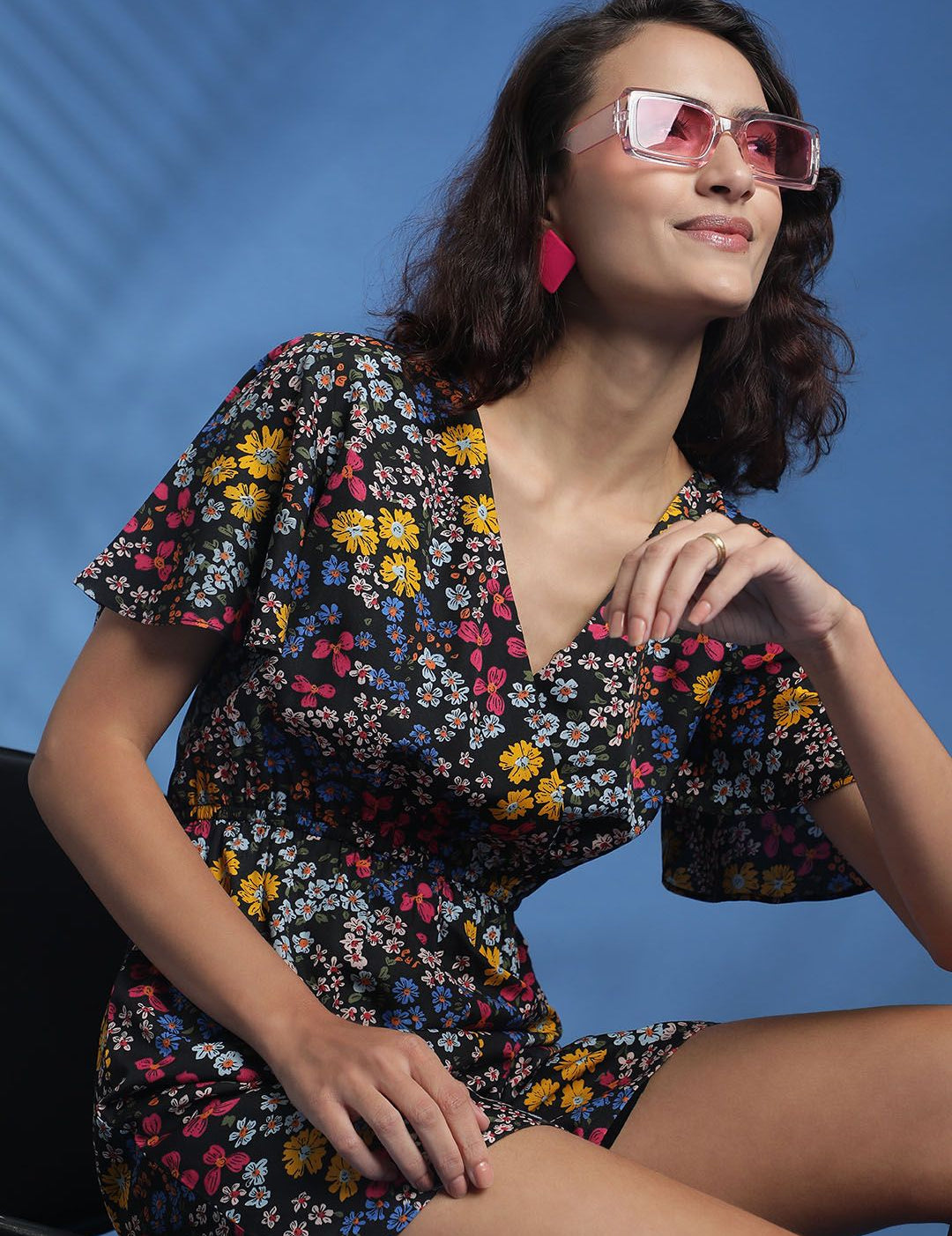 Kotty Printed Short Sleeves Jumpsuit