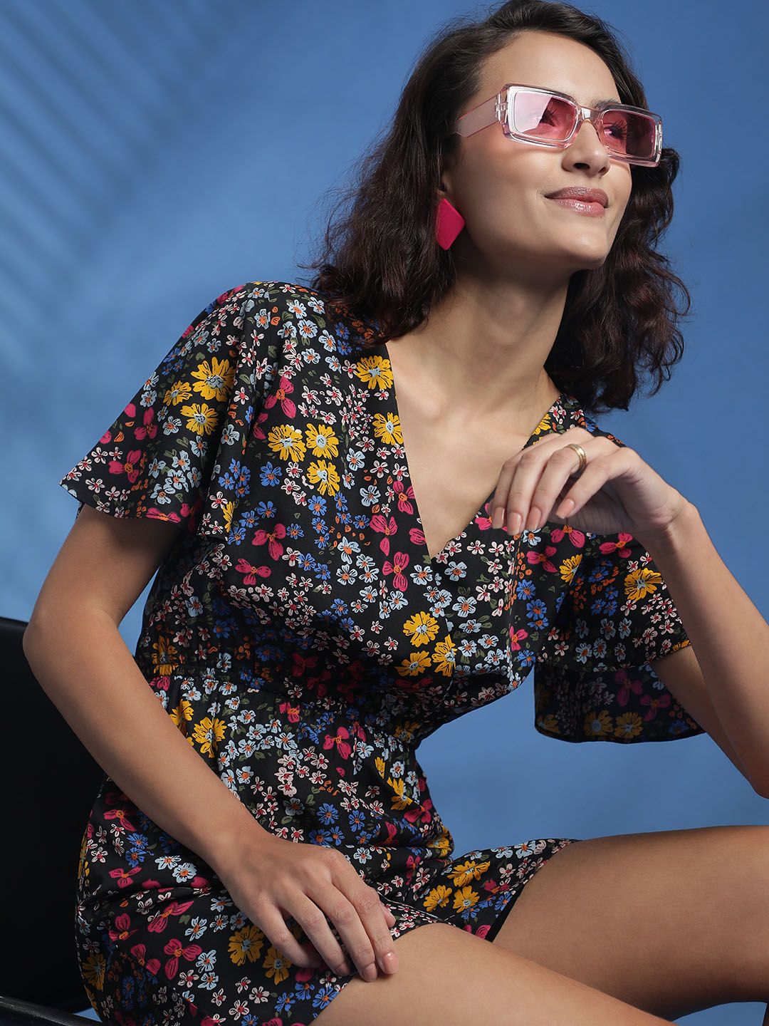 Kotty Printed Short Sleeves Jumpsuit