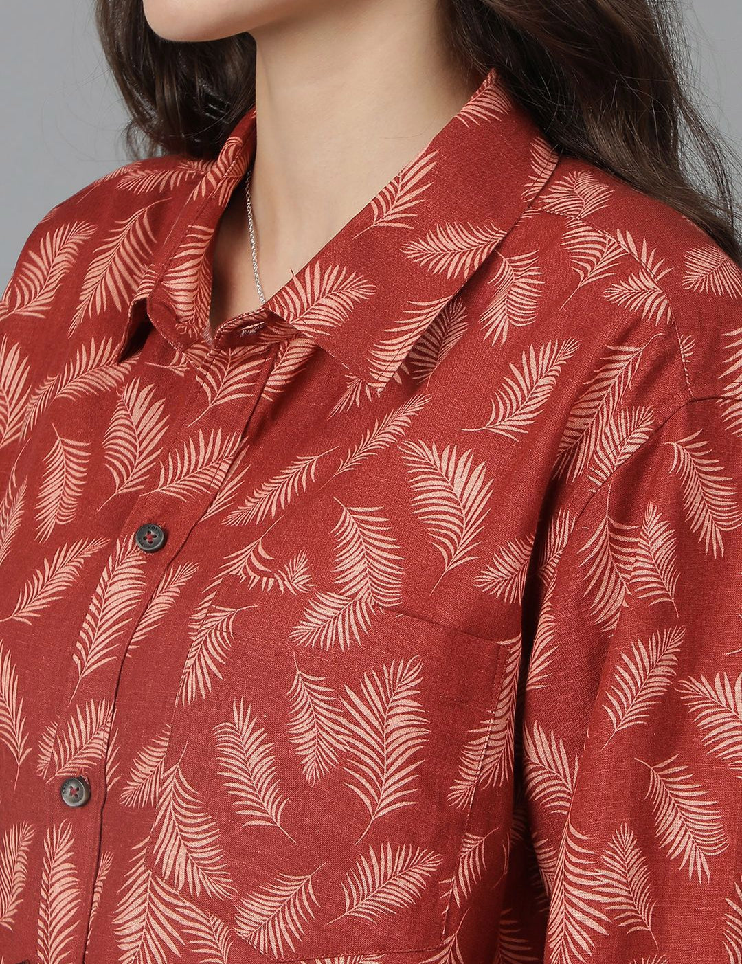 Kotty Women Floral Opaque Printed Casual Oversized Shirt