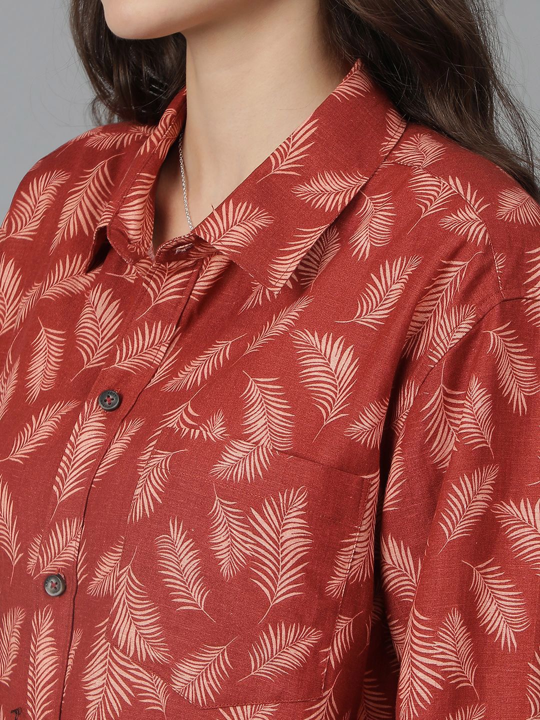 Kotty Women Floral Opaque Printed Casual Oversized Shirt