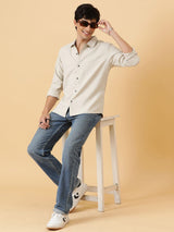 Kotty Men Relaxed Spread Collar Solid Casual Shirt