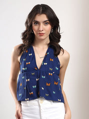 Kotty Women Conversational Printed Peplum Top