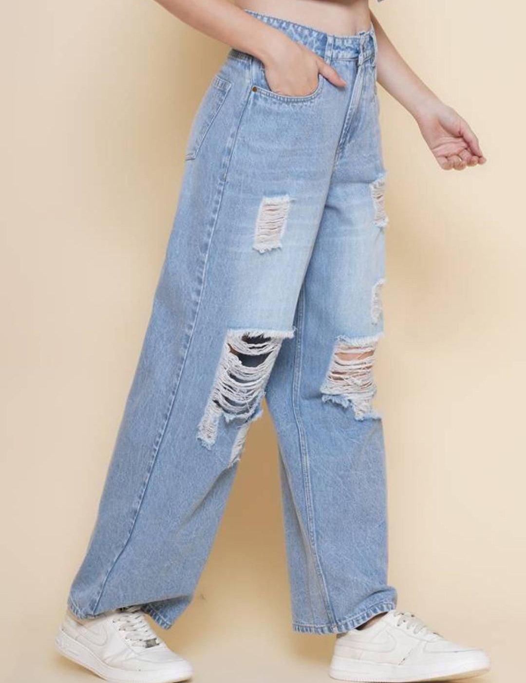 Kotty Women Straight Fit High-Rise Stretchable Jeans