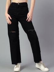 Kotty Women High-Rise Slash Knee No Fade Stretchable Jeans