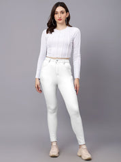 KOTTY Basics Women Skinny Fit High-Rise Slash Jeans