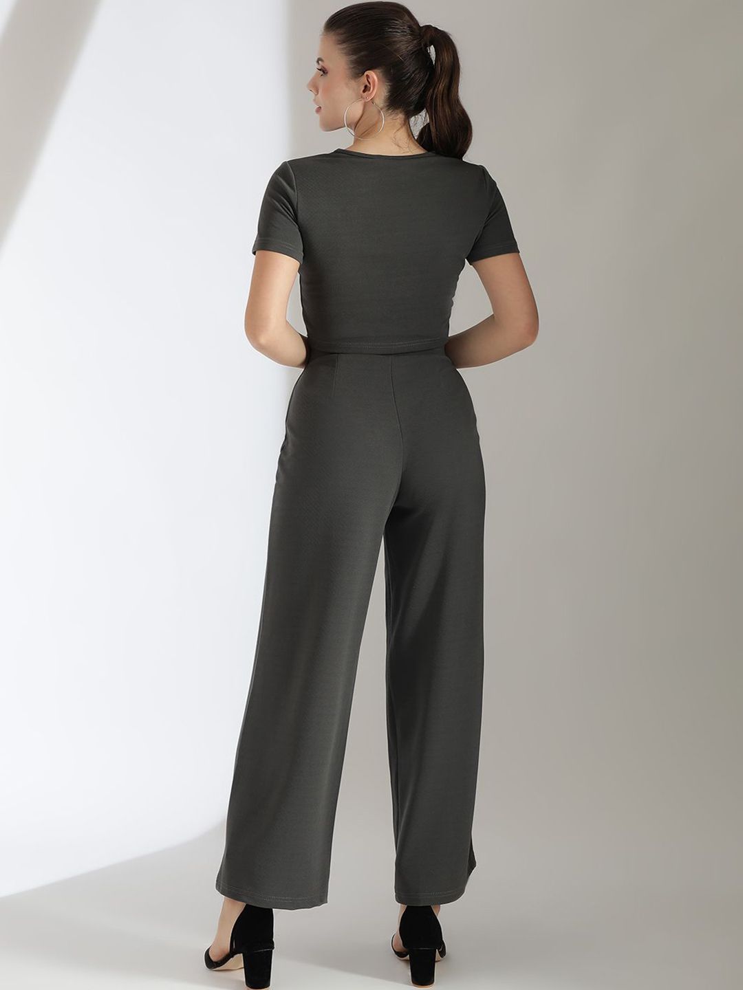 Kotty Grey Round Neck Top With Trousers