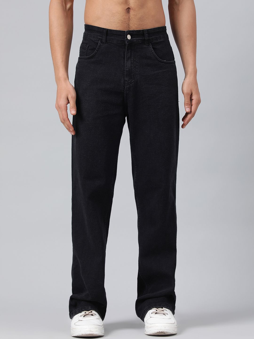 Kotty Men Black Stretchable Cotton Jeans