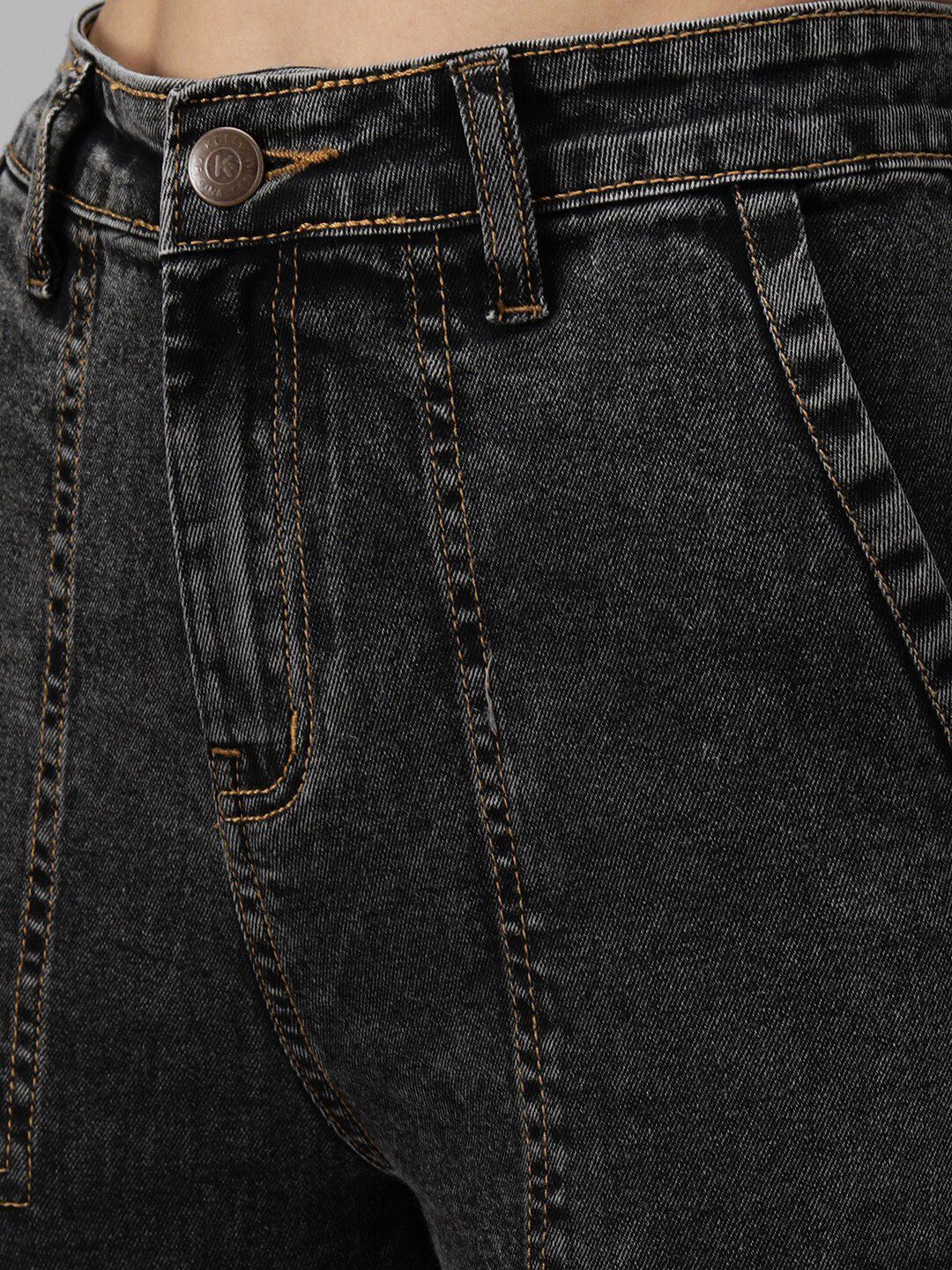 Kotty Women Black Slim Fit High-Rise Low Distress Jeans