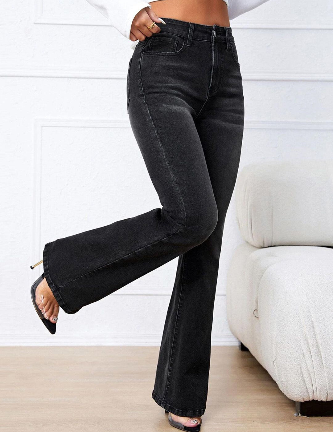 Kotty Women Cotton Bootcut High-Rise Stretchable Jeans