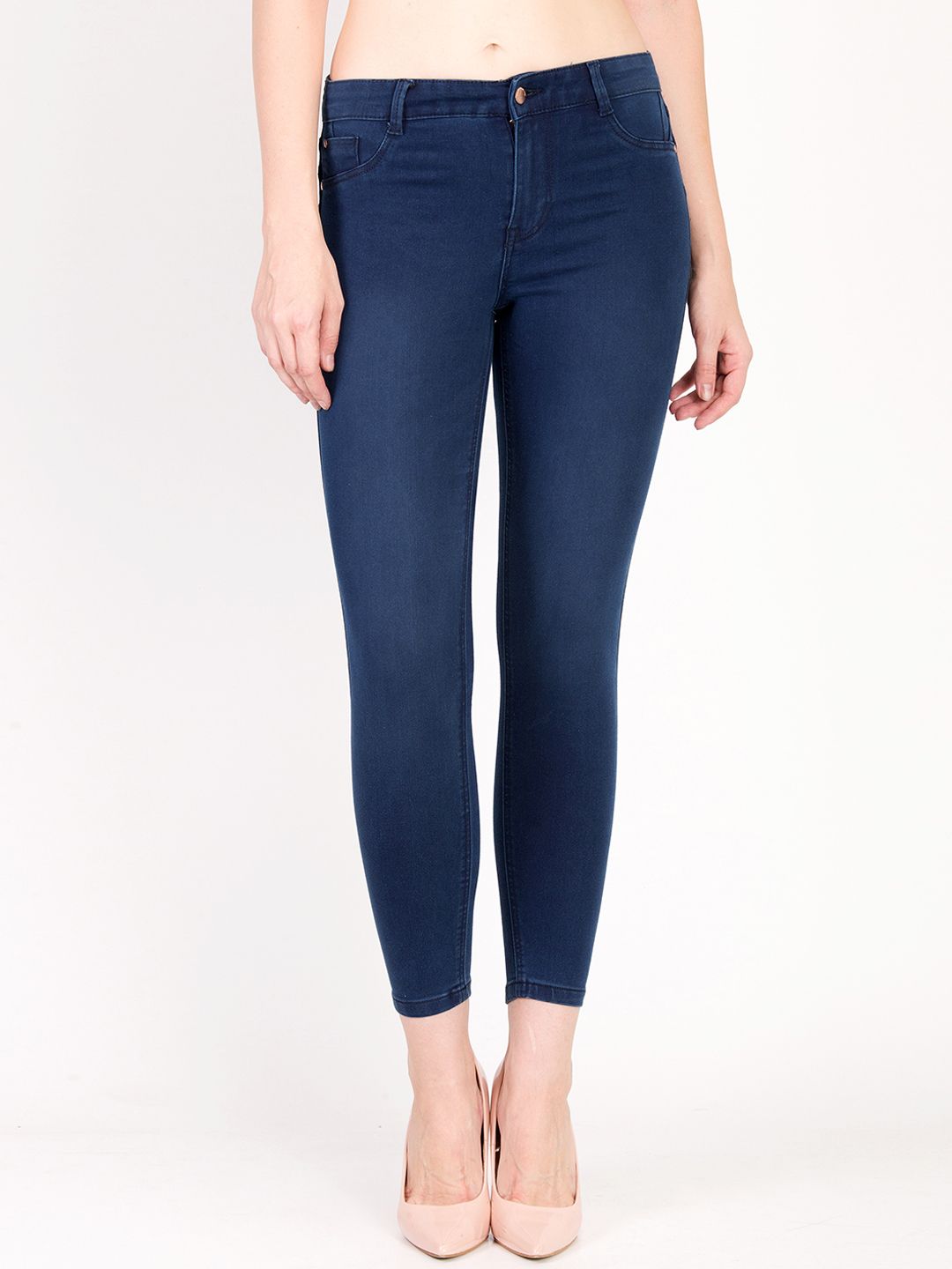 Kotty Women Navy Blue Skinny Fit High-Rise Clean Look Jeans