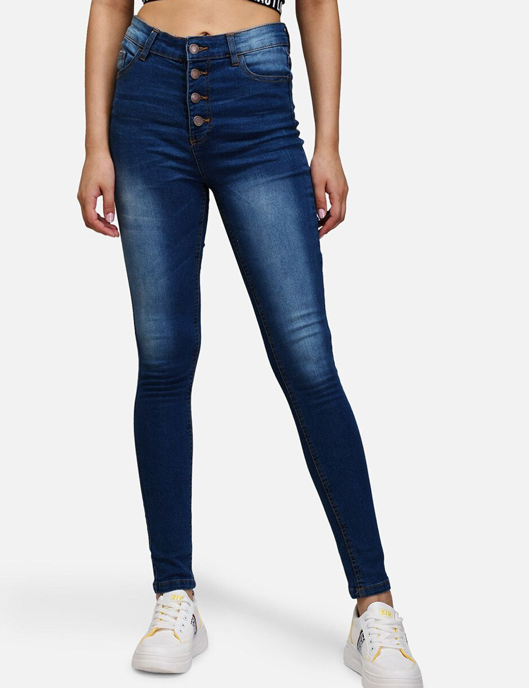 Kotty Women Blue Skinny Fit High-Rise Clean Look Jeans