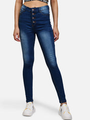 Kotty Women Blue Skinny Fit High-Rise Clean Look Jeans