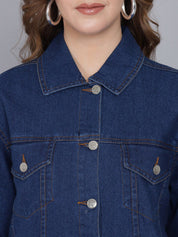 Kotty Women Blue Washed Denim Jacket