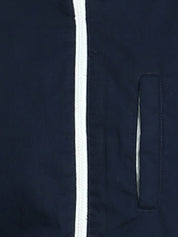 Kotty Men Navy Blue Solid Padded Hooded Jacket