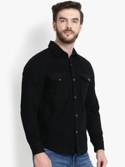Kotty Men Black Solid Lightweight Denim Jacket