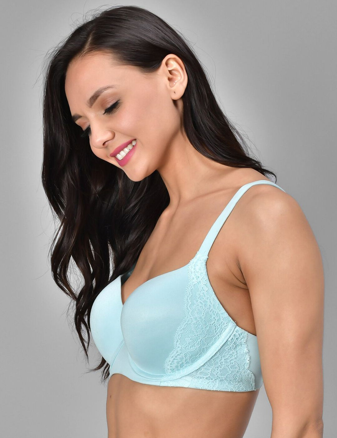Kotty Turquoise Blue Solid Lightly Padded Underwired T-shirt Bra-KTTWOMENSBRA01