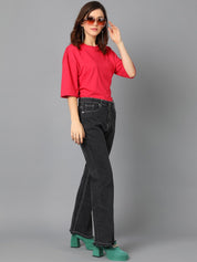 Kotty Women Jean Bootcut High-Rise Cotton Stretchable Jeans