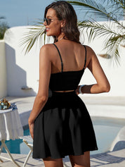 Kotty Black Shoulder Straps Top With Skirt