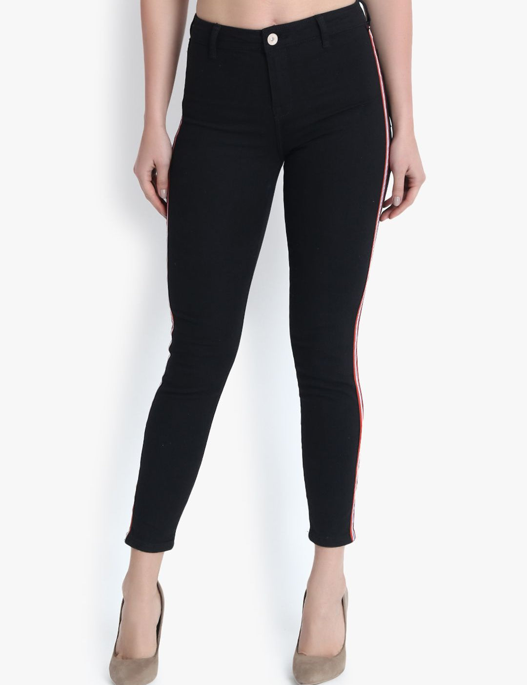 Kotty Women Black Skinny Fit High-Rise Clean Look Stretchable Jeans