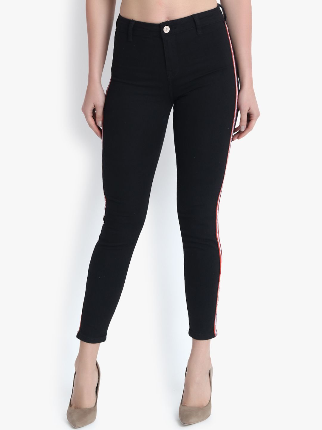 Kotty Women Black Skinny Fit High-Rise Clean Look Stretchable Jeans