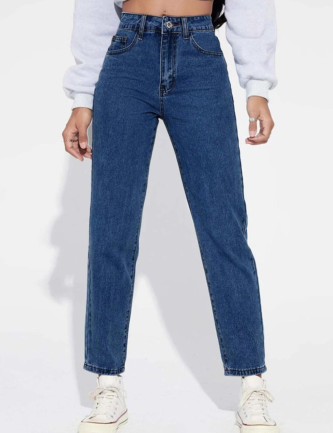 Kotty Women Blue Jean High-Rise Slash Knee Stretchable Jeans