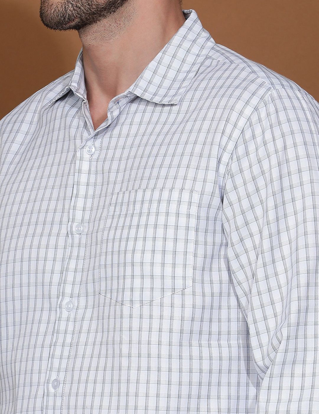 Kotty New Grid Tattersall Checks Spread Collar Casual Shirt