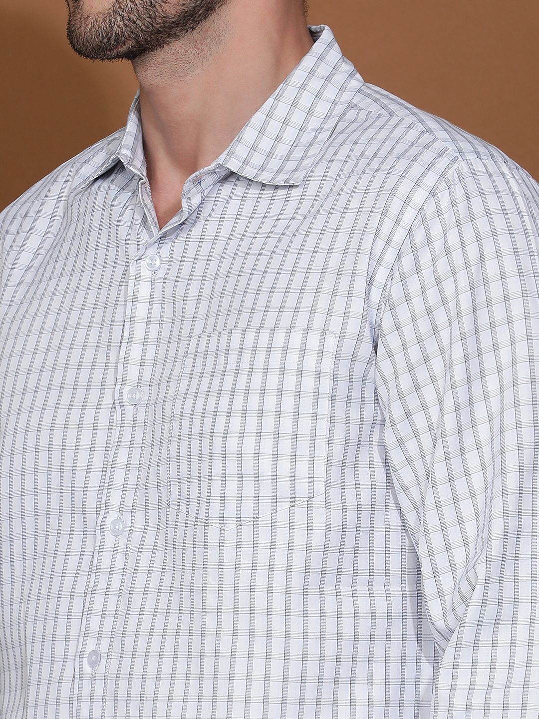 Kotty New Grid Tattersall Checks Spread Collar Casual Shirt