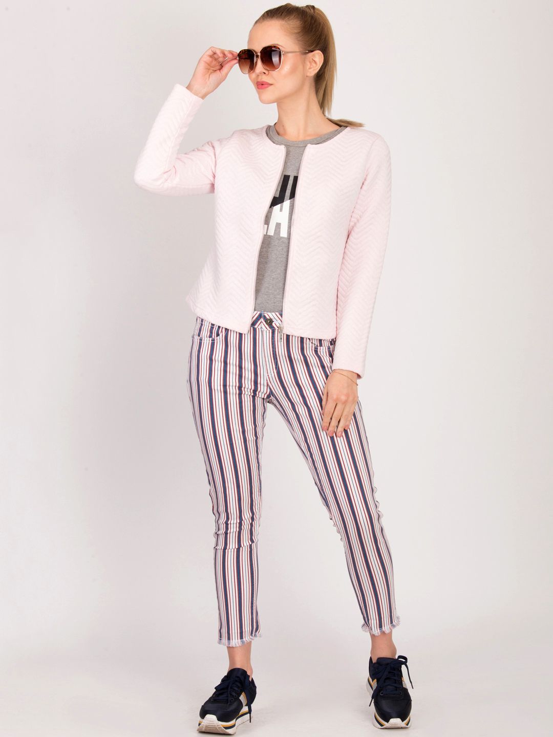 Kotty Women Cream-Coloured Self Design Open Front Jacket