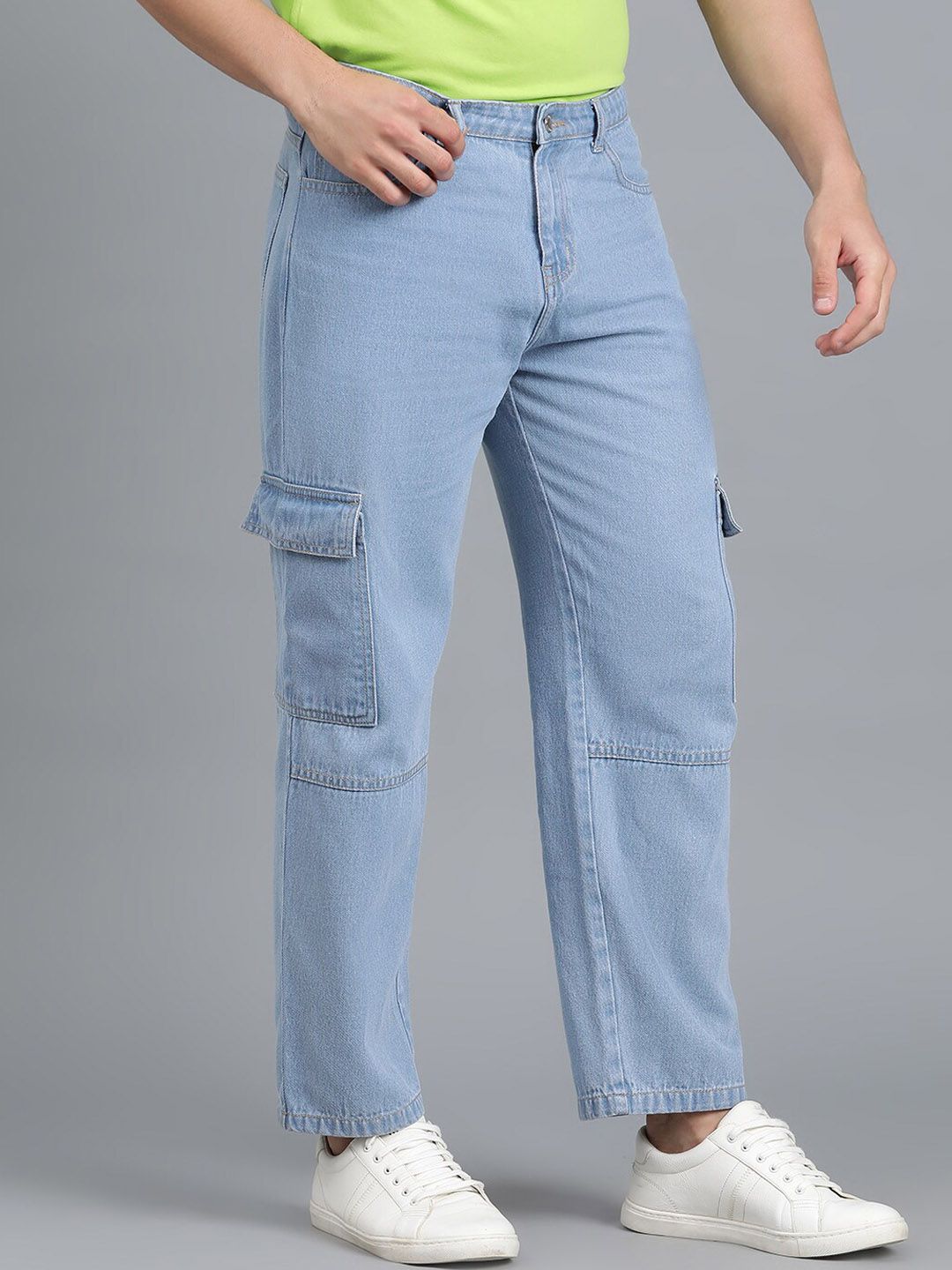 Kotty Men Jean Low-Rise Clean Look Stretchable Cargo Jeans