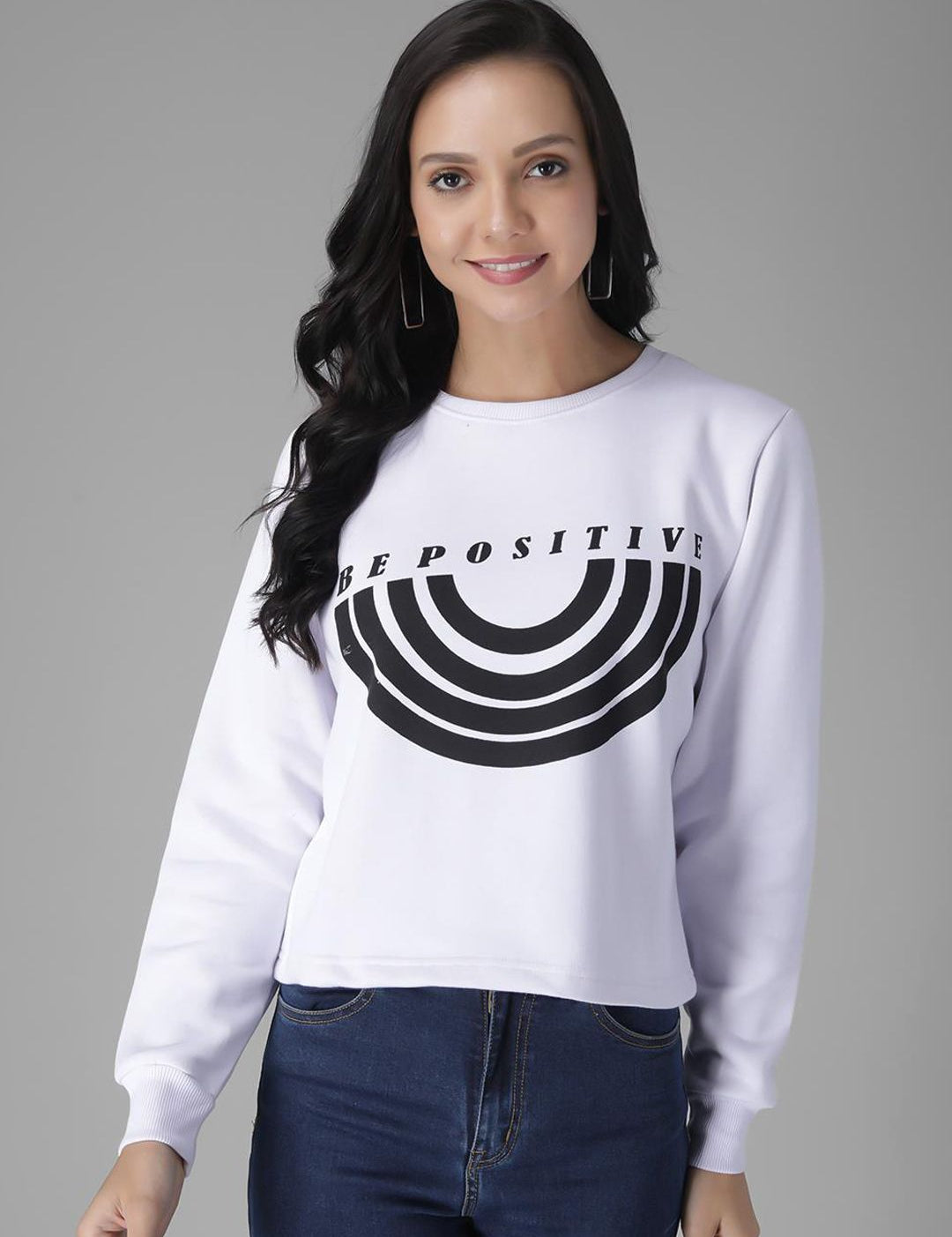 Kotty Women White Striped Sweatshirt