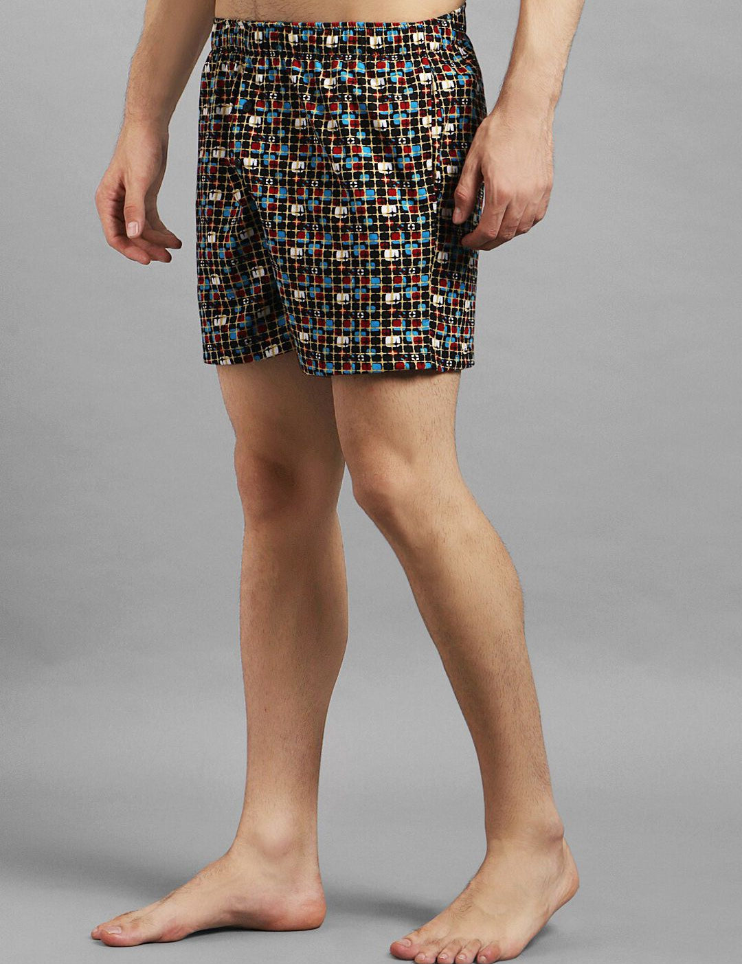 Kotty Men Black & Blue Printed Boxers KTTMENSBOXER52S