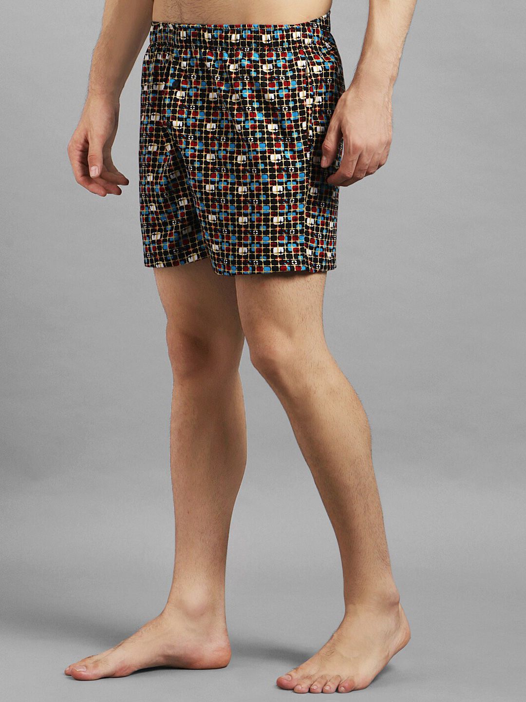 Kotty Men Black & Blue Printed Boxers KTTMENSBOXER52S