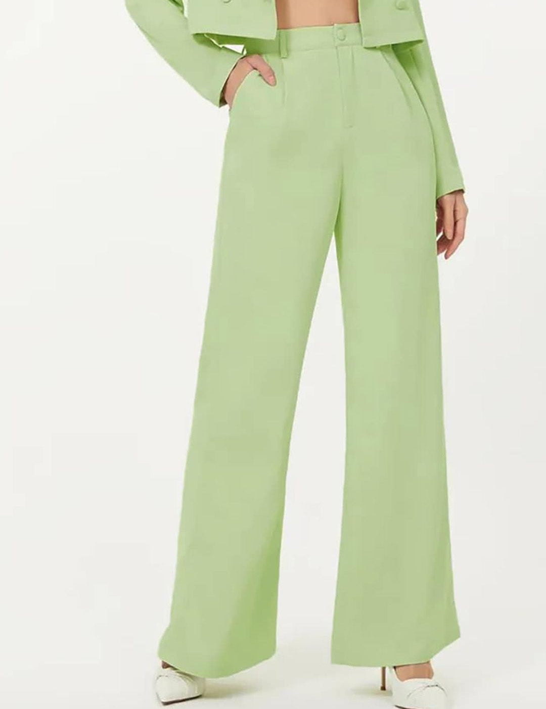 KOTTY BIZwear Basics Women Relaxed Straight Leg Straight Fit High-Rise Trousers