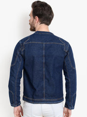 Kotty Men Blue Solid Denim Jacket