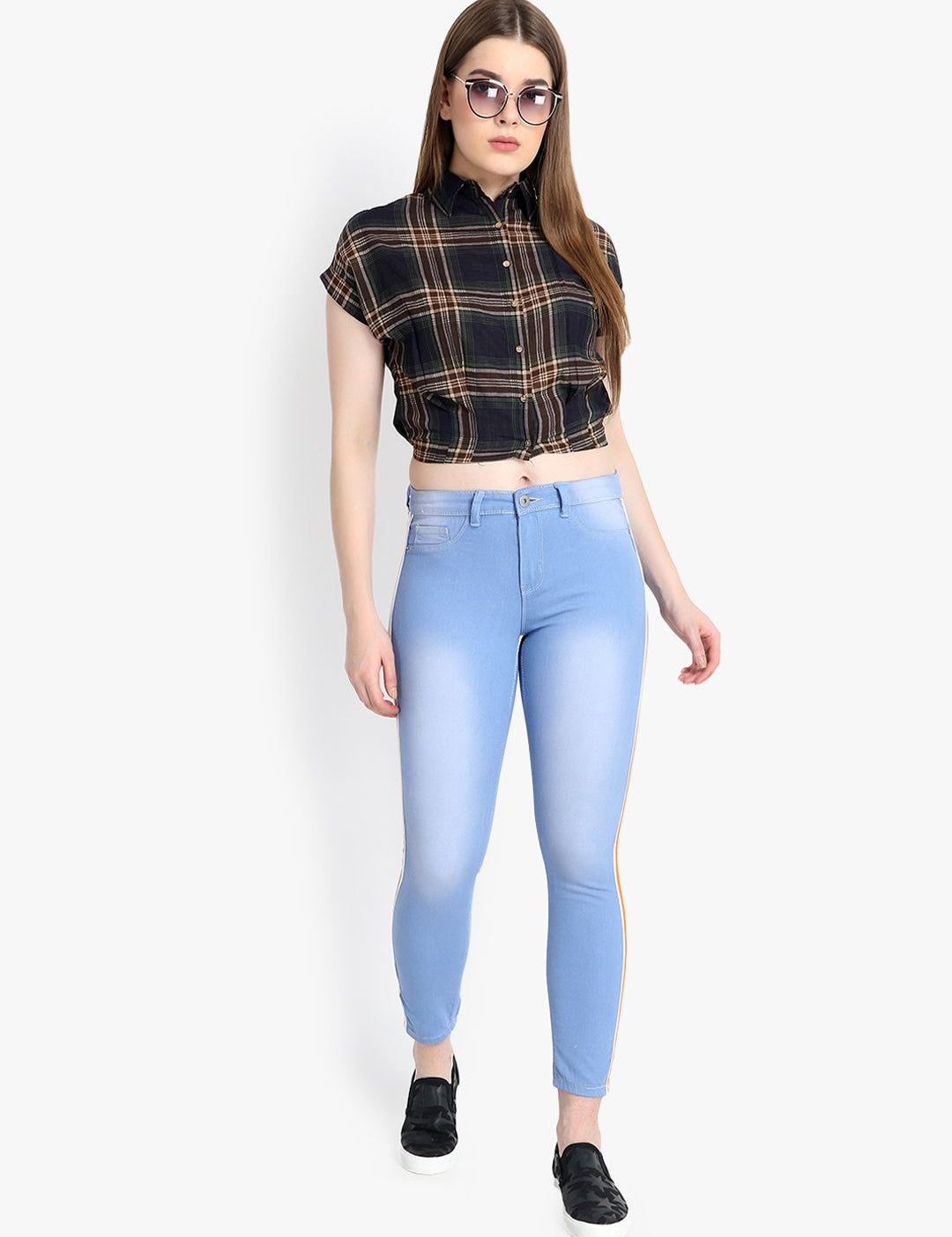 Kotty Women Blue Skinny Fit High-Rise Clean Look Stretchable Jeans