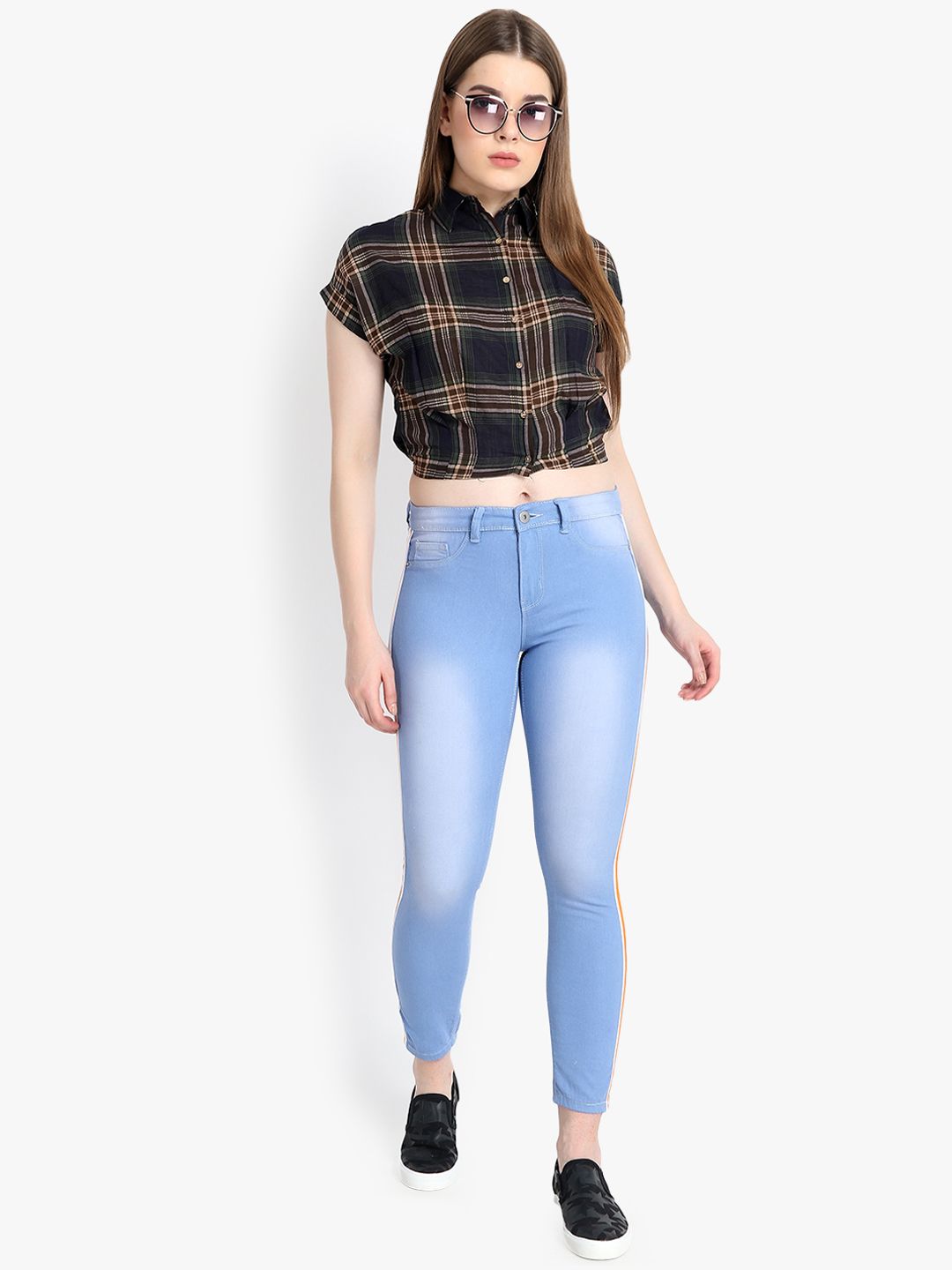 Kotty Women Blue Skinny Fit High-Rise Clean Look Stretchable Jeans