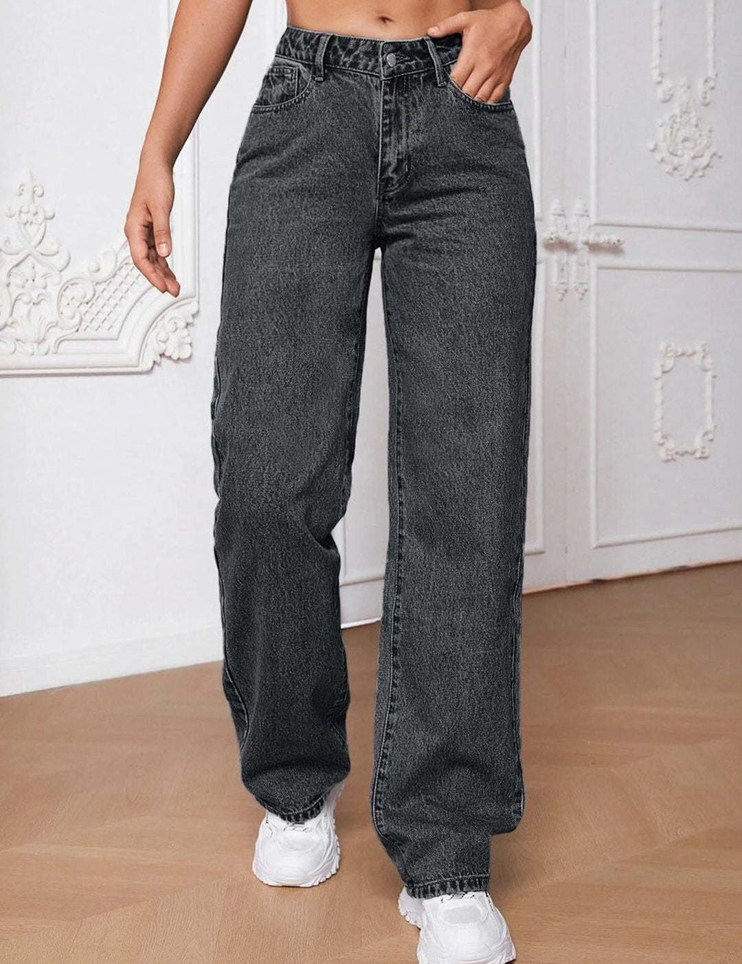Kotty Women Jean Light Fade Wide Leg Stretchable Jeans