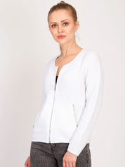 Kotty Women White Self Design Tailored Jacket