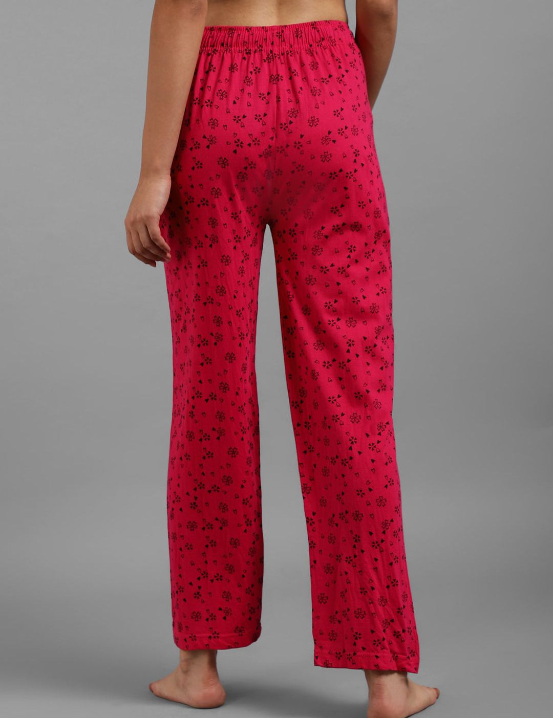 Kotty Women Pink & Black Floral Print Lounge Pants