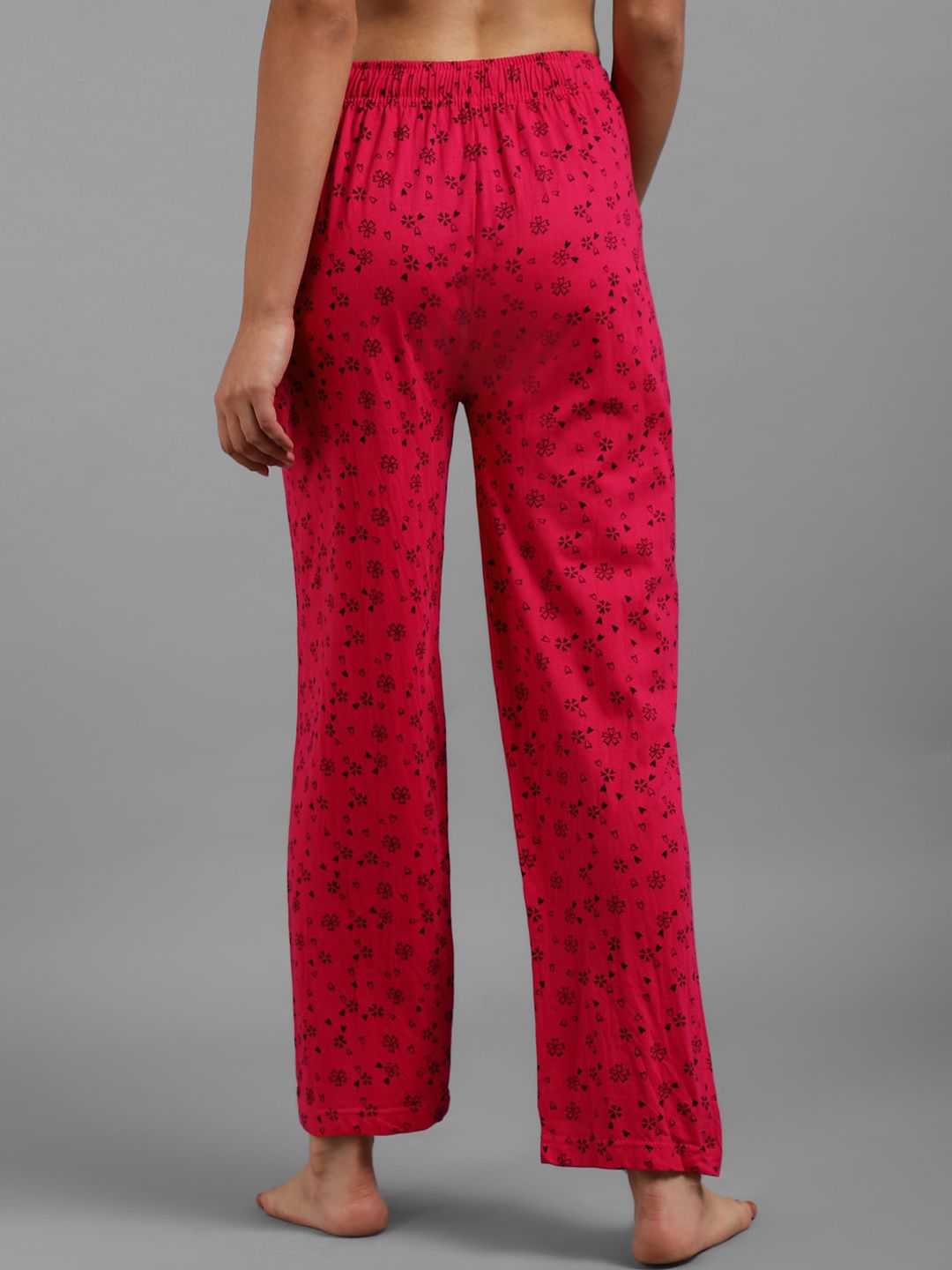 Kotty Women Pink & Black Floral Print Lounge Pants