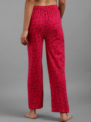 Kotty Women Pink & Black Floral Print Lounge Pants