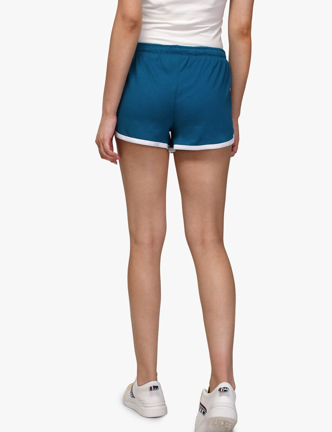 Kotty Women Blue Solid Regular Fit Knitted Hot Pants