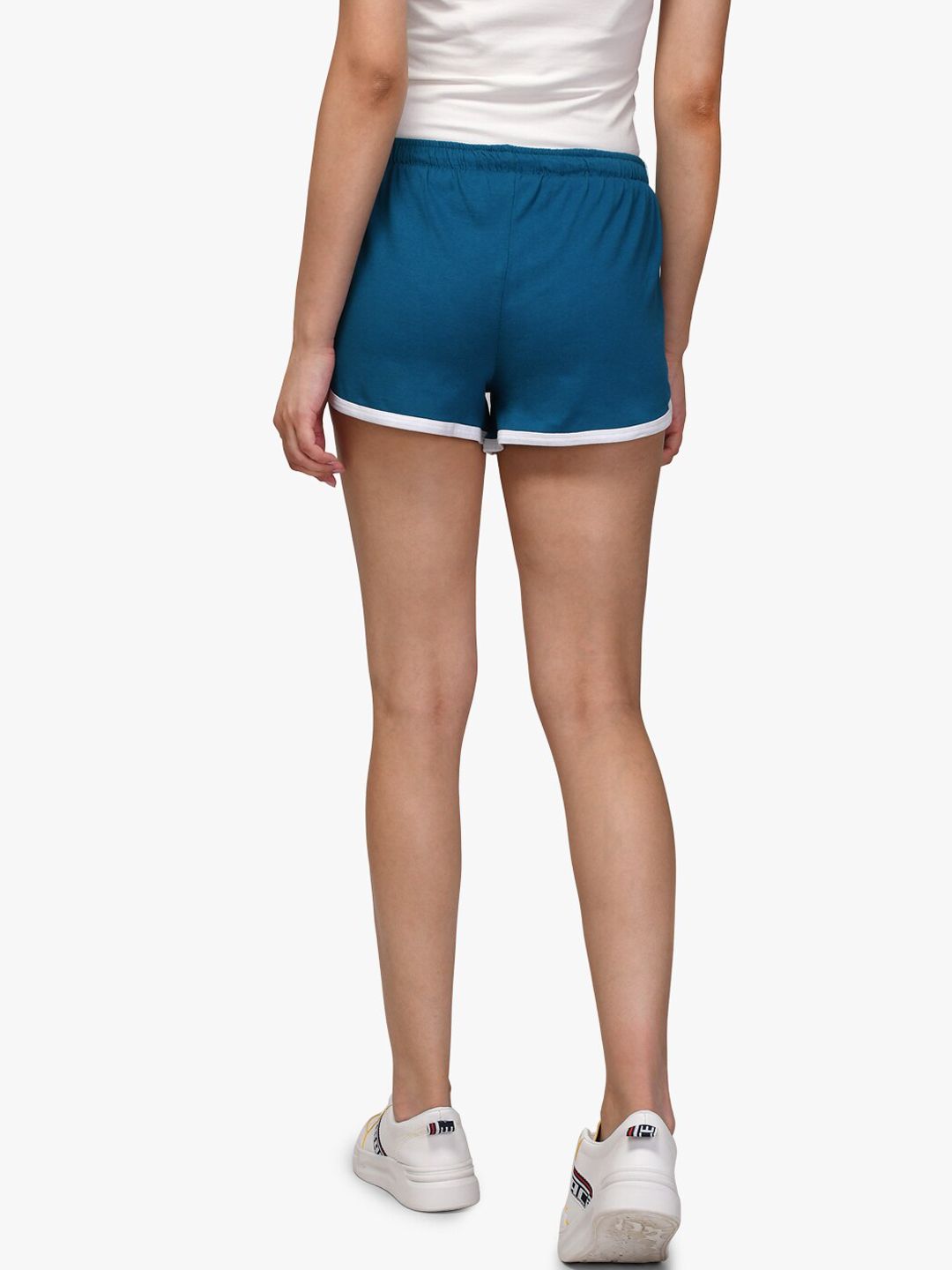 Kotty Women Blue Solid Regular Fit Knitted Hot Pants