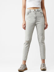 Kotty Women Grey Skinny Fit High-Rise Mildly Distressed Jeans