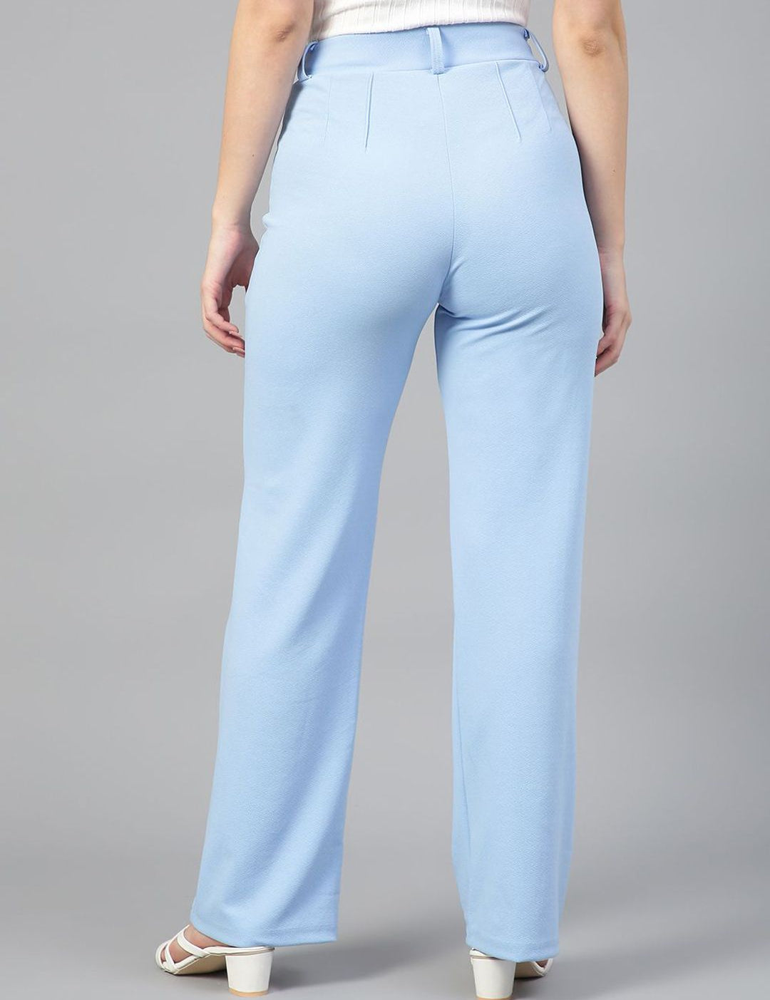 Kotty White and blue Scoop Neck T-Shirt with Trouser