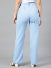 Kotty White and blue Scoop Neck T-Shirt with Trouser